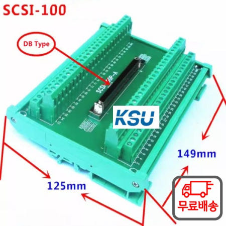 SCSI100P-A DB 슬롯 획득 카드 터미널 블록 브레이크 아웃 보드 어댑터 DIN 레일 장착 ADAM-39100