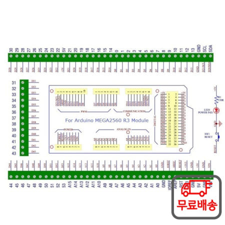 Arduino MEGA-2560 R3용 DIN 레일 마운트 나사 고정 터미널 블록 어댑터 모듈