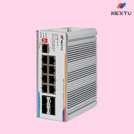 [이지넷유비쿼터스]산업용 POE 스위치허브 8포트 IPv6 1G TP 10G 4SFP L3 업링크 90W VLAN