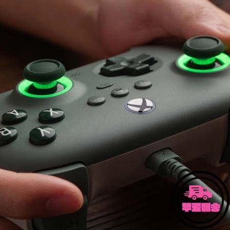 Xbox 시리즈 S One용 궁극의 C 유선 컨트롤러 RGB 조명 파이어 링 홀 효과 조이스틱 Windows 10/11 8BitDo