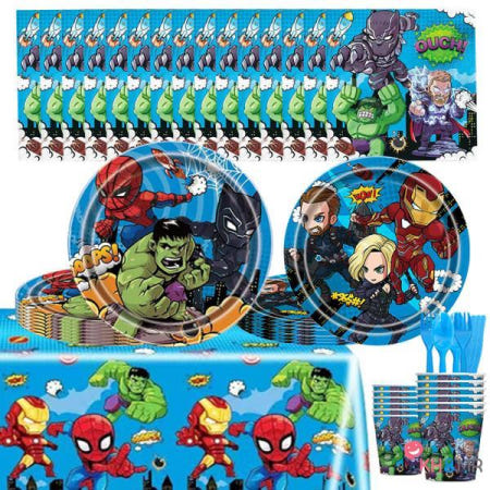 어벤저 스 생일 파티 장식 마블 풍선 가방 어린이를위한 슈퍼 히어로 용품