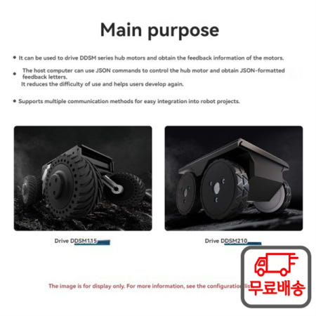 Waveshare DDSM 드라이버 보드 직접 허브 모터 HAT는 DDSM210/DDSM115 및 Y96A용 ESP32 JSON 지침을 통합합니다.