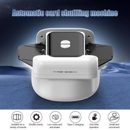 자동 카드 셔플러 2 데크 전기 카지노 충전식 무선 포커 딜러 -C