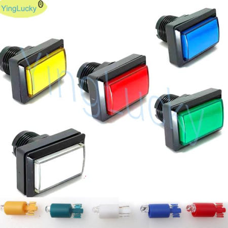 5pcs  직사각형 푸시 버튼 LED 조명 12V 빛 마이크로 스위치 기계  게임 슬롯