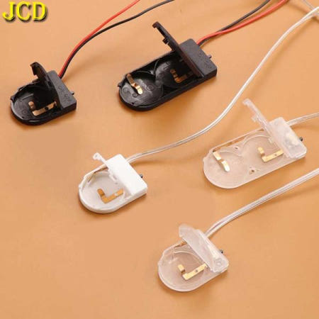 JCD 5PCS 단일 이중 슬롯 CR2032 버튼 코인 셀 배터리 홀더 케이스 ON-OFF 스위치 리드 와이어