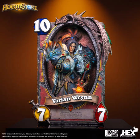 [해외](해외배송)HEX x BLIZZARD 콜라보레이션 하스스톤 10주년 덱 카드 한정판 장식용 모형 피규어 - WoW 바리안 린 에디션 / 관부가세 포함