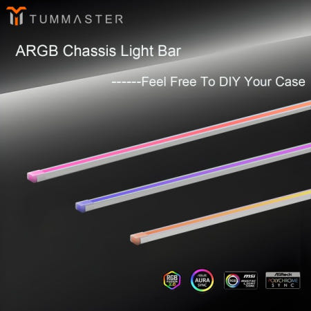 TUMMASTER 5V 3핀 ARGB 케이스 장식 스트립 조명 마더보드 동기식 주소 지정 가능 분위기 바 섀시 DIY