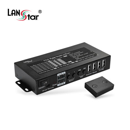 랜스타 LS-HDH2KVM HDMI2.0 4K 60Hz 2:1 4포트 KVM 스위치