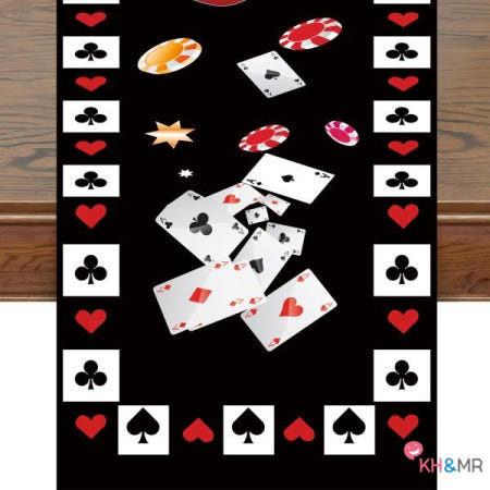 카지노 테이블 러너 나이트 파티 장식 라스베가스 테마 공급 다이닝 룸 주방 홈 인테리어