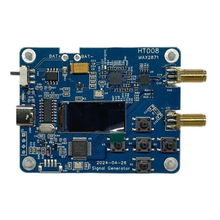 A07I HT008 MAX2871 신호 소스 23.5-6000MHz RF 모듈은 직렬 제어로 구성됩니다. CH2 지원 -25dB 전력 조절 업그레이드