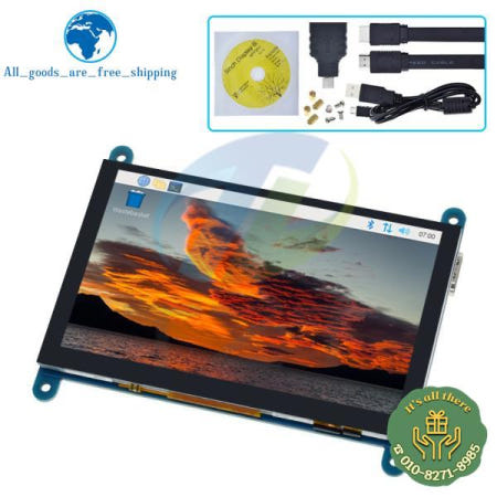 TZT 5 인치 휴대용 모니터 HDMI 800x480 용량 성 스크린 LCD 디스플레이 라스베리 파이 4 3B +/PC/바나나 파이/ESP32