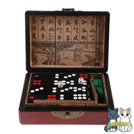 [해외]중국 파이 고우 타일 세트 도미노 카지노 게임 파티 재미있는 엔터테인먼트 장난감