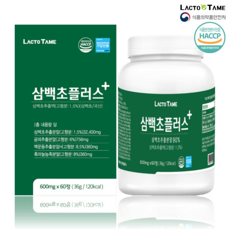 [락토테미] 삼백초 플러스 600mg x 60정/박스 1개월분 (복수구매)