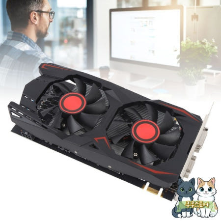 [해외]그래픽 카드 HD 멀티미디어 인터페이스 GB GDDR5 192비트 DVI VGA PCIE 2.0 1X 슬롯 게이밍 비디오 듀얼 팬 (PC)