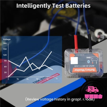 B84B-APP 지원 12V 안드로이드 및 IOS용 블루투스 4.0 자동차 배터리 모니터 테스터 충전 크랭킹 분석기 2개
