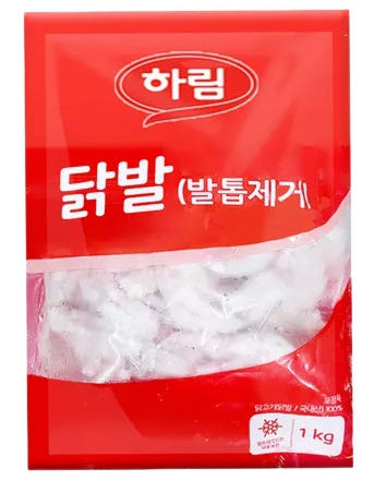 [다나푸드]국내산 뼈있는 통 닭발 무뼈 닭발 하림 통닭발, 1kg, 1개