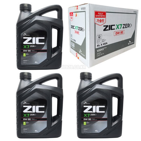 모듬컴퍼니 지크 엔진오일 X7 제로 0W30 4리터(4개입)