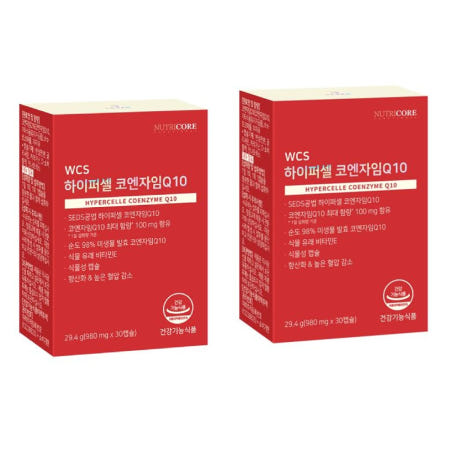 뉴트리코어 WCS 하이퍼셀 코엔자임 Q10 30캡슐 x 2박스 코큐텐 큐텐 스타틴 영양제
