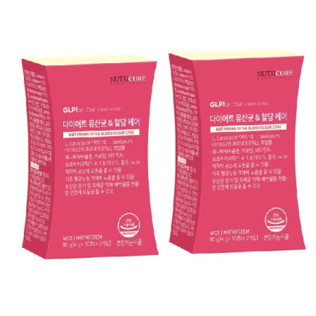 뉴트리코어 다이어트 유산균 앤 혈당 케어 지엘플랜 20포 x 2박스 체지방감소 영양제
