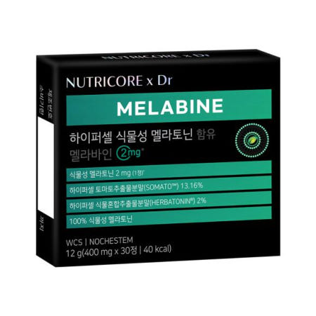 뉴트리코어 하이퍼셀 식물성 멜라토닌 함유 멜라바인 2mg 30정 수면 잠 식약처 영양제