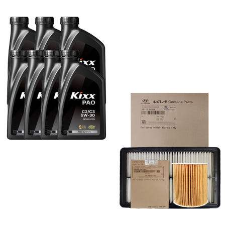 올뉴쏘렌토(UM) 디젤 킥스 PAO C2 C3 5W30 7L 엔진오일 순정 필터 세트