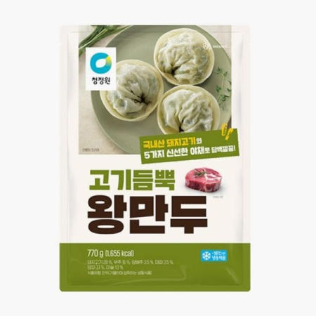 청정원 청정원 고기듬뿍 왕만두 아이간식 자취 캠핑 맥주안주 770g