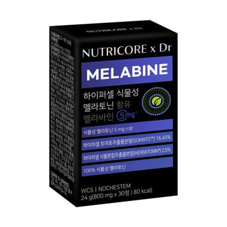 뉴트리코어 하이퍼셀 식물성 멜라토닌 함유 멜라바인 5mg 30정 수면에 좋은 잠 영양제