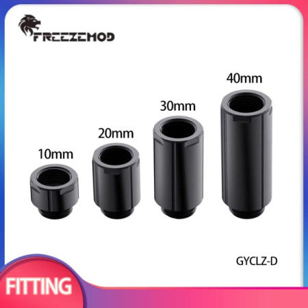 FREEZEMOD 남성 여성용 연장 황동 피팅 10mm/20mm/30mm/40mm PC 쿨러 G1/4'' 블랙/실버/화이트 GYCLZ-D