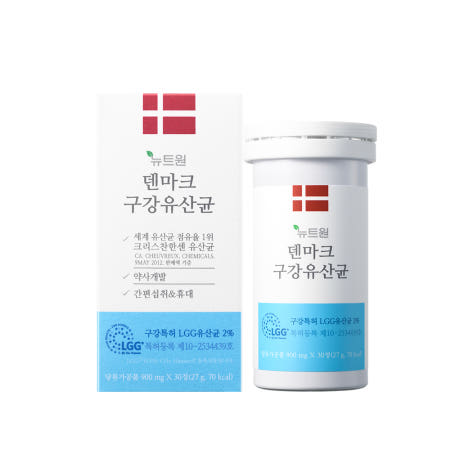 뉴트원 덴마크 구강유산균 구강특허 약사개발 LGG 프로바이오틱스 30정, 1개