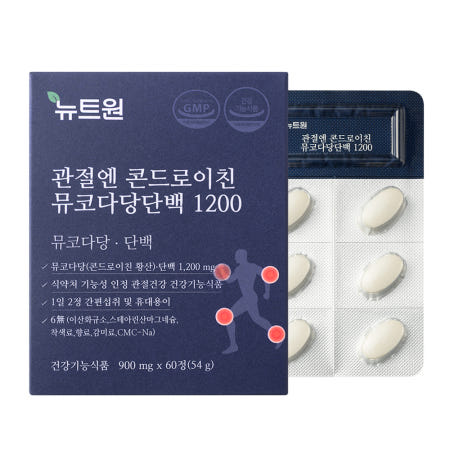 관절엔 콘드로이친 1200 뮤코다당단백 뉴트원 관절 연골 60정, 1개