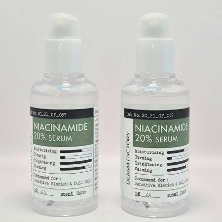 1+1 더마팩토리 나이아신아마이드 20% 세럼 80ml(대용량) 피부톤개선 브라이트닝 모공