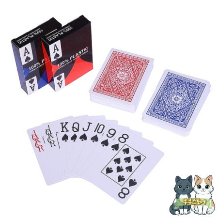 [해외]1데크 문자 패턴 포커 세트 새로운 54PCS 큰 텍사스 홀덤 방수 플라스틱 카드 게임 유연한 테이블