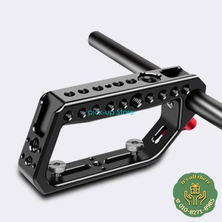 [해외]Q5WA 링 모양의 DSLR 카메라 케이지 인체 공학적 탑 핸들 그립 향상된 안정성을위한 이중 콜드 슈 슬롯 1/4 나사 구멍