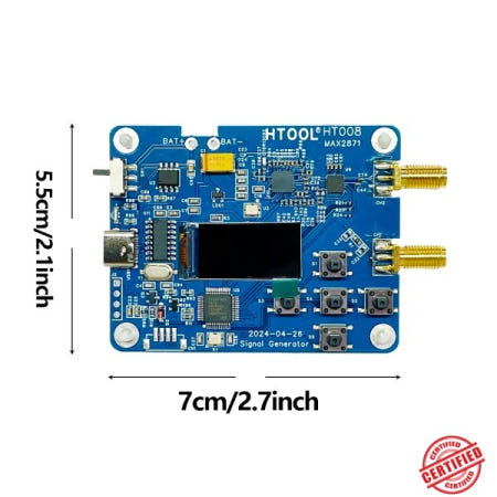HTOOL HT008 MAX2871 신호 소스 23.5-6000MHz RF 모듈은 직렬 제어 CH2 지원 -25dB 전력 조절 기능을 갖추고 있습니다. 업그레이드