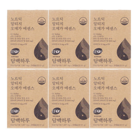 담백하루 노르딕 알티지 오메가3 에센스 1090mg x 30캡슐 6개