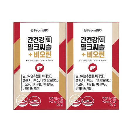 프롬바이오 간건강엔 밀크씨슬+비오틴 900mg x 30정 x 2개