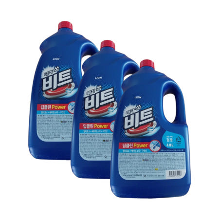 비트 딥클린파워 액체 세탁세제 일반 드럼 겸용 4L x 3개
