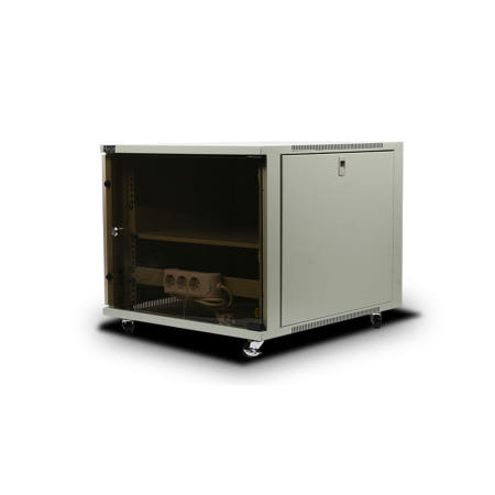 HPS-500H 9U 전면강화유리 고급형 허브랙 495mm, 아이보리