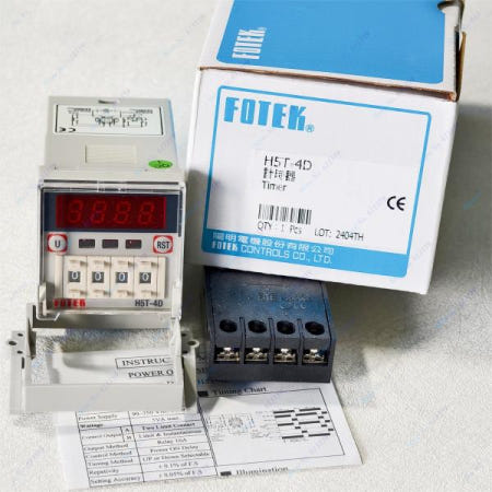 1PC H5T-4D 90-265VAC or 24VDC FOTEK  Digital Display Power ON Delay Timer  Original 220VAC or 24VDC