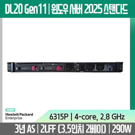 HP 서버 DL20 GEN11 2LFF 6315P 32G 8T Win2025스탠다드 290W 서버컴퓨터