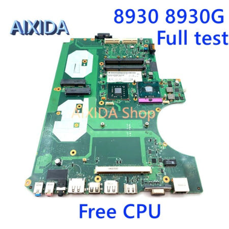 AIXIDA 6050A2207701-MB-A02 MBASZ0B001 Acer aspire 8930 DDR3 용 노트북 마더 보드 (GPU 슬롯 포함) 무료 전체 테스트