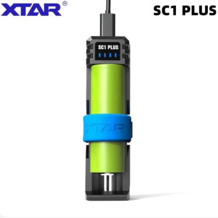 XTAR SC1 PLUS 배터리 싱글 슬롯 충전기 QC PD USBC 3A 고속 충전 21700 26650 26800 NiMH D 10W 파워뱅크 18650 충전기