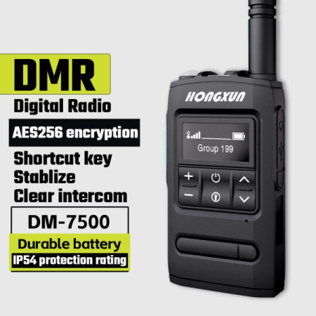 DMR 디지털 라디오 AES 256 암호화 IP54 완벽방수 워키토키 3W 듀얼 모드 VHF 송수신기 타임 슬롯 햄