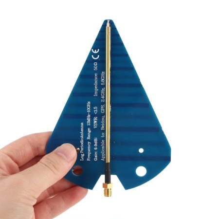 1300MHz-10GHz 초광대역 6-9dB 게인 로그주기 방향성 RF 안테나 수평/수직 편파 통신용