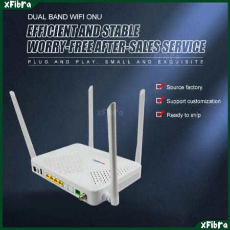 XPON 듀얼 밴드 WIFI 2.4G/5.8G 멀티-SSID CATV RF 출력 4x1G 포트 TR069 IPv4/IPv6 FTTH 광섬유 장비