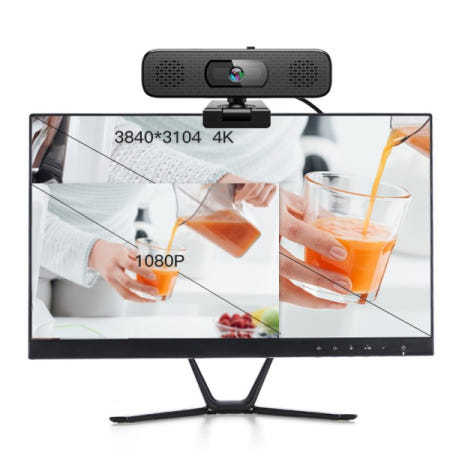 4K/1080P 울트라 HD 8MP 웹캠 센서 컴퓨터 노트북 카메라 온라인 클래스 회의 라이브 스트림을 위한 내장 마이크 및 스피커