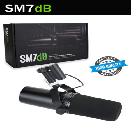 최고급 SM7dB 다이나믹 보컬 마이크 (옵션 주파수 응답 및 내장 프리앰프 포함) 팟캐스트 녹음용
