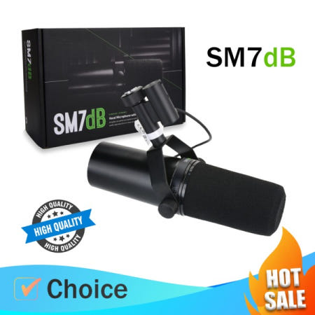 최고급 SM7dB 다이나믹 마이크 선택  주파수 응답 및 내장 프리앰프 탑재 팟캐스트 보컬 녹음용