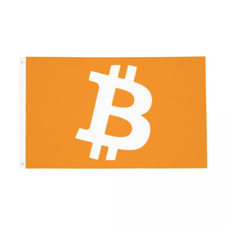 [해외]Bitcoin Crypto 플래그 양면 야외 배너 Ethereum Blockchain 2 Grommets Room Wall 3x5 FT