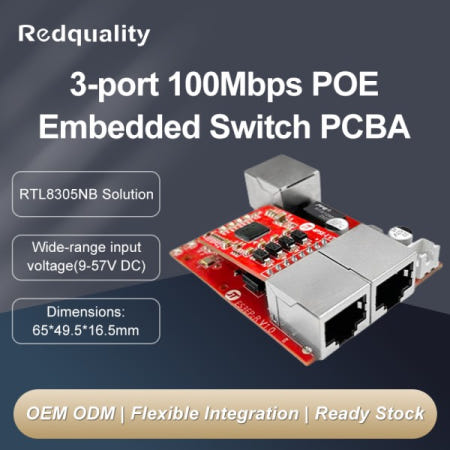 [해외]미니 100Mbps 3/5포트 POE 내장형 PCBA 스위치 DC 9-57V 광범위한 입력 전압 지원 산업 자동화에 적합